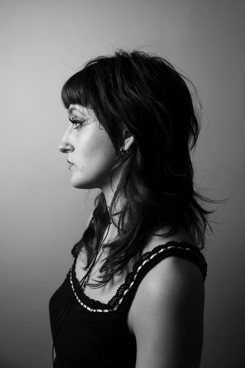 Black and white profile portrait
