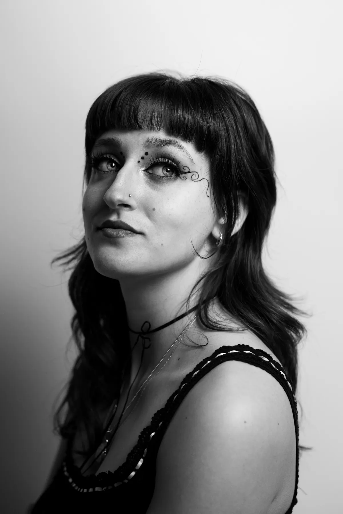 Black-and-white studio portrait